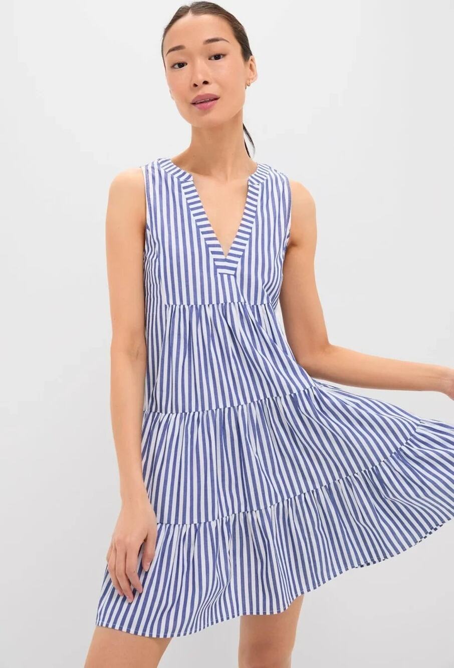 Pomander Place Tuckernuck Blue White Stripe Cotton Poplin Kenzo Dress Medium